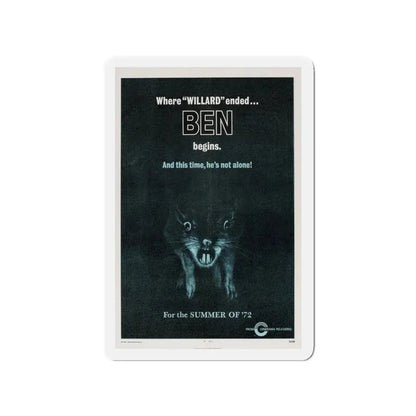 BEN (TEASER) 1972 Movie Poster - Refrigerator Magnet 3 Inch - The Sticker Space