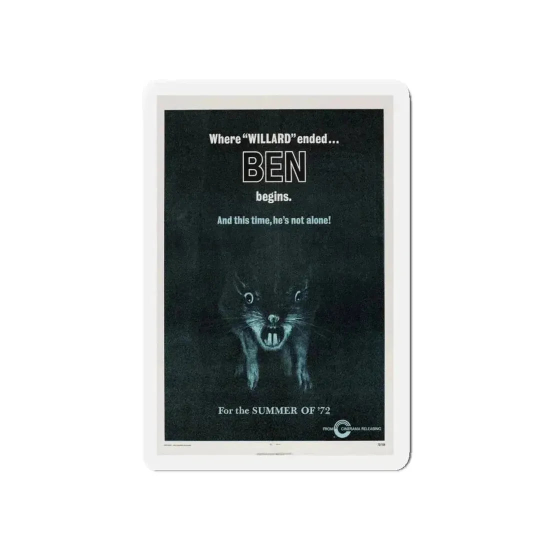 BEN (TEASER) 1972 Movie Poster - Refrigerator Magnet - The Sticker Space