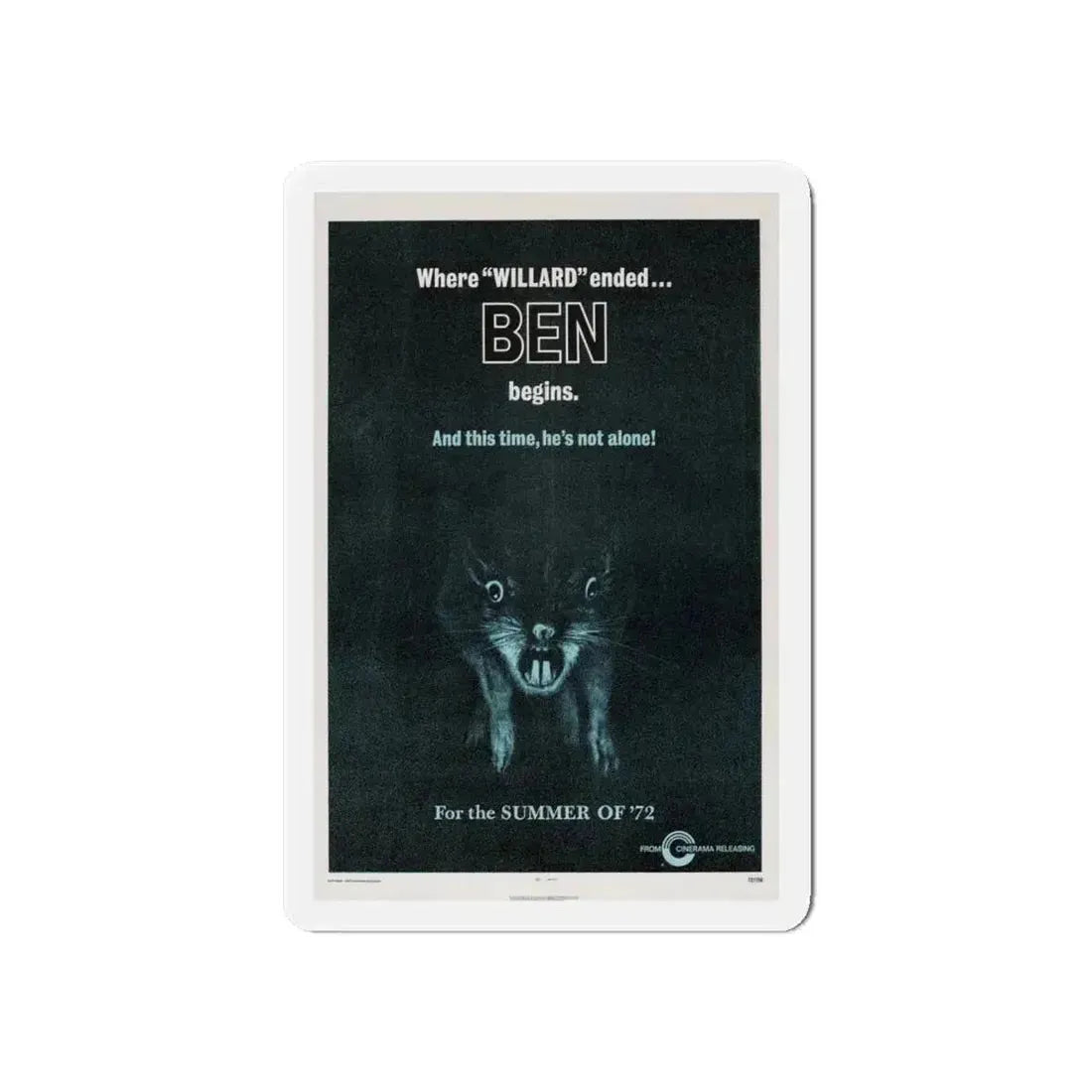 BEN (TEASER) 1972 Movie Poster - Refrigerator Magnet - The Sticker Space