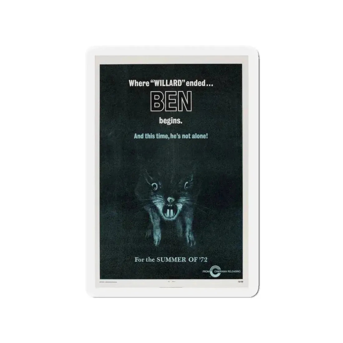 BEN (TEASER) 1972 Movie Poster - Refrigerator Magnet - The Sticker Space