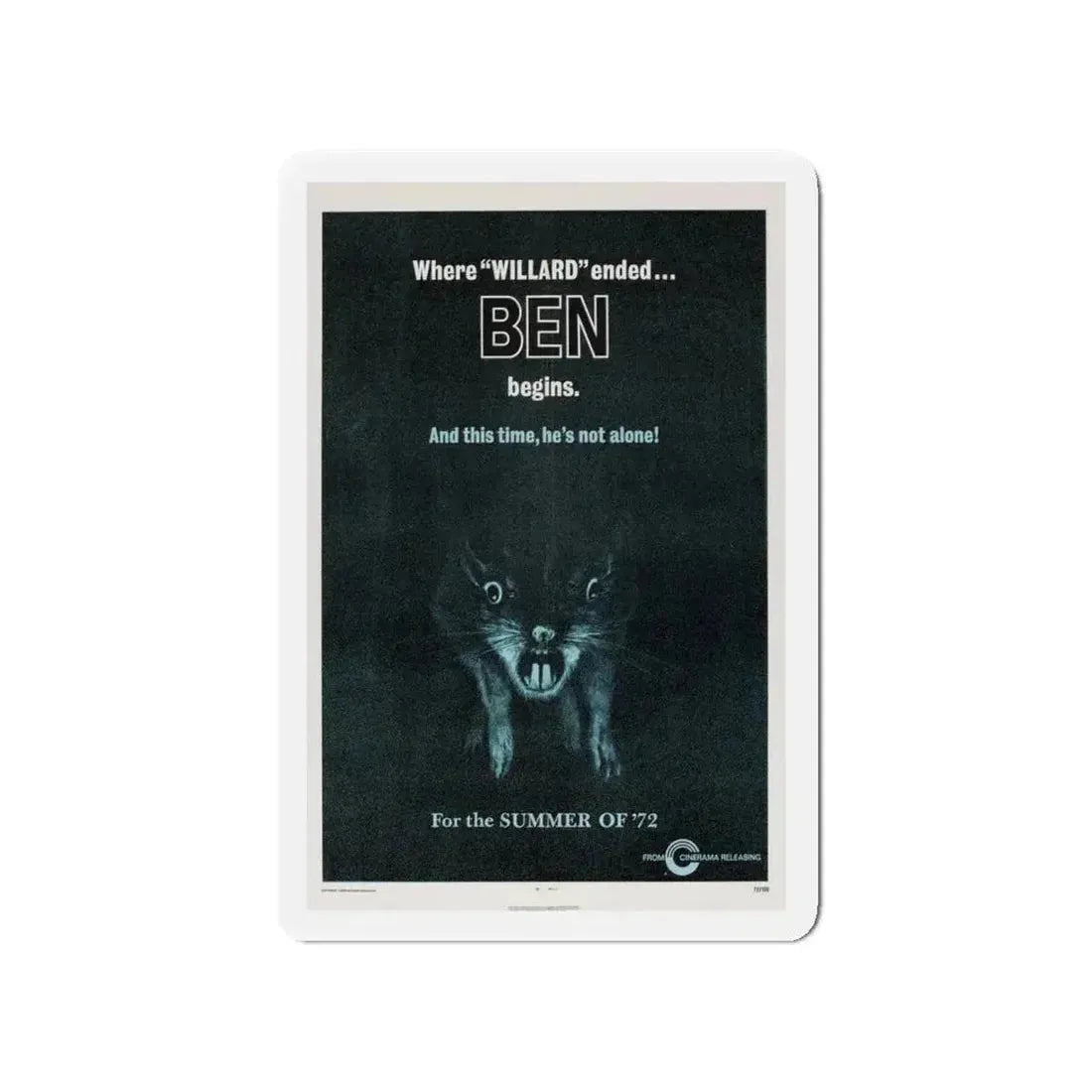 BEN (TEASER) 1972 Movie Poster - Refrigerator Magnet - The Sticker Space