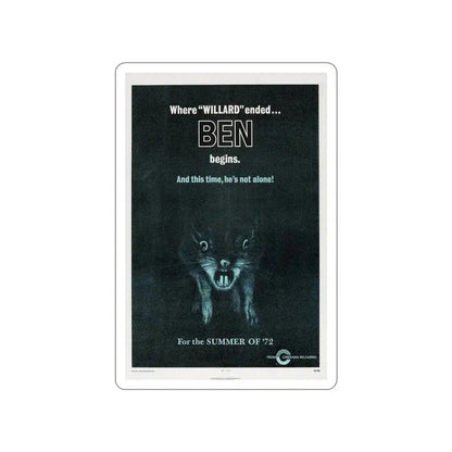 BEN (TEASER) 1972 Movie Poster STICKER Vinyl Die-Cut Decal 4 Inch - The Sticker Space