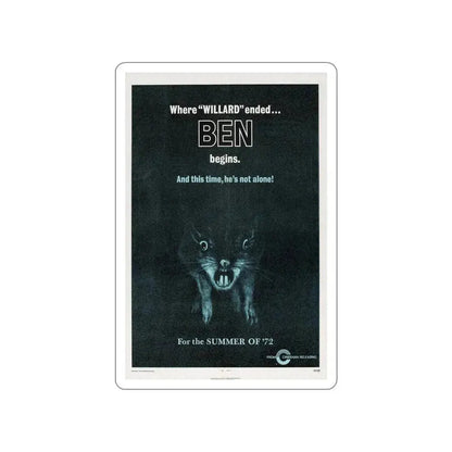 BEN (TEASER) 1972 Movie Poster STICKER Vinyl Die-Cut Decal 5 Inch - The Sticker Space