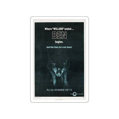 BEN (TEASER) 1972 Movie Poster STICKER Vinyl Die-Cut Decal 6 Inch - The Sticker Space