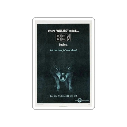 BEN (TEASER) 1972 Movie Poster STICKER Vinyl Die-Cut Decal - The Sticker Space