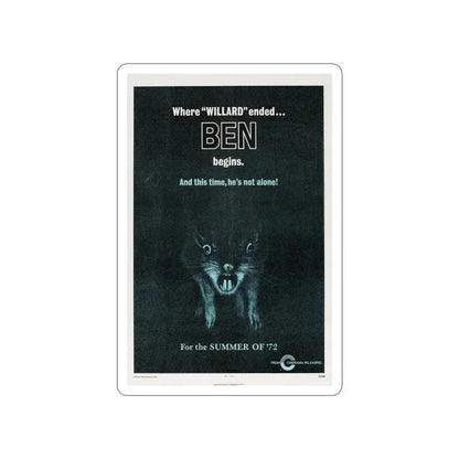 BEN (TEASER) 1972 Movie Poster STICKER Vinyl Die-Cut Decal - The Sticker Space