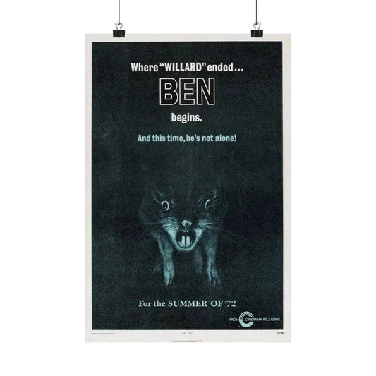 BEN (TEASER) 1972 - Paper Movie Poster 12″ x 18″ Matte - The Sticker Space