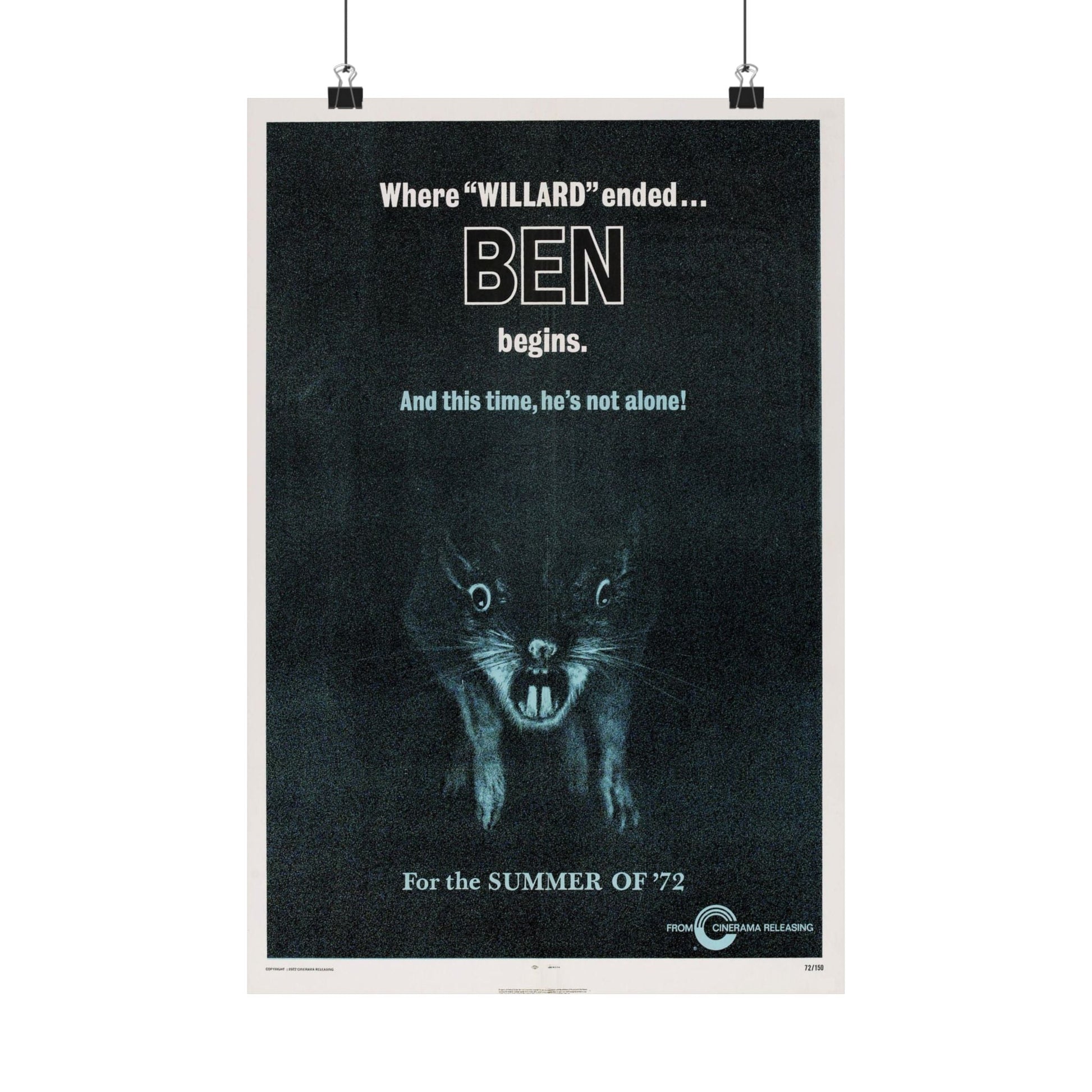 BEN (TEASER) 1972 - Paper Movie Poster-12″ x 18″-The Sticker Space