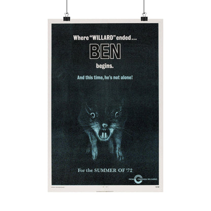 BEN (TEASER) 1972 - Paper Movie Poster-12″ x 18″-The Sticker Space