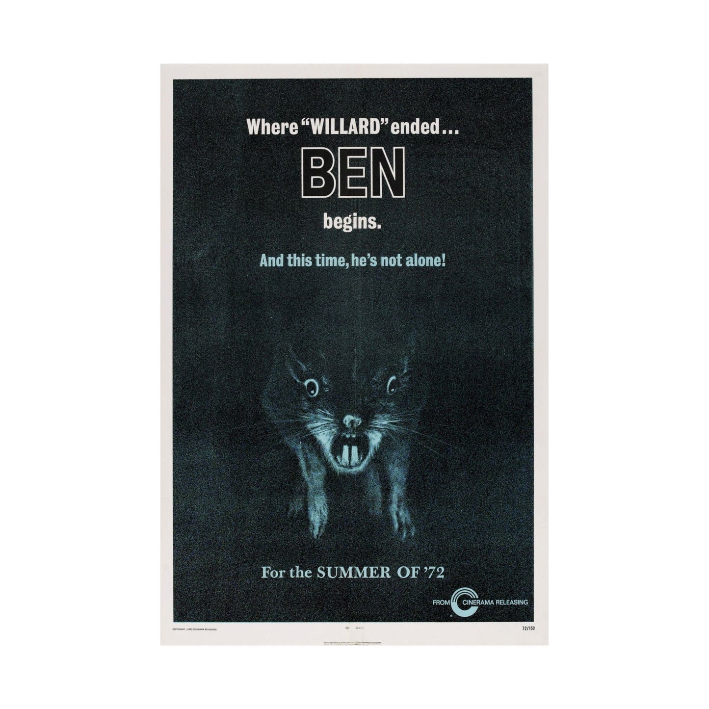 BEN (TEASER) 1972 - Paper Movie Poster-The Sticker Space