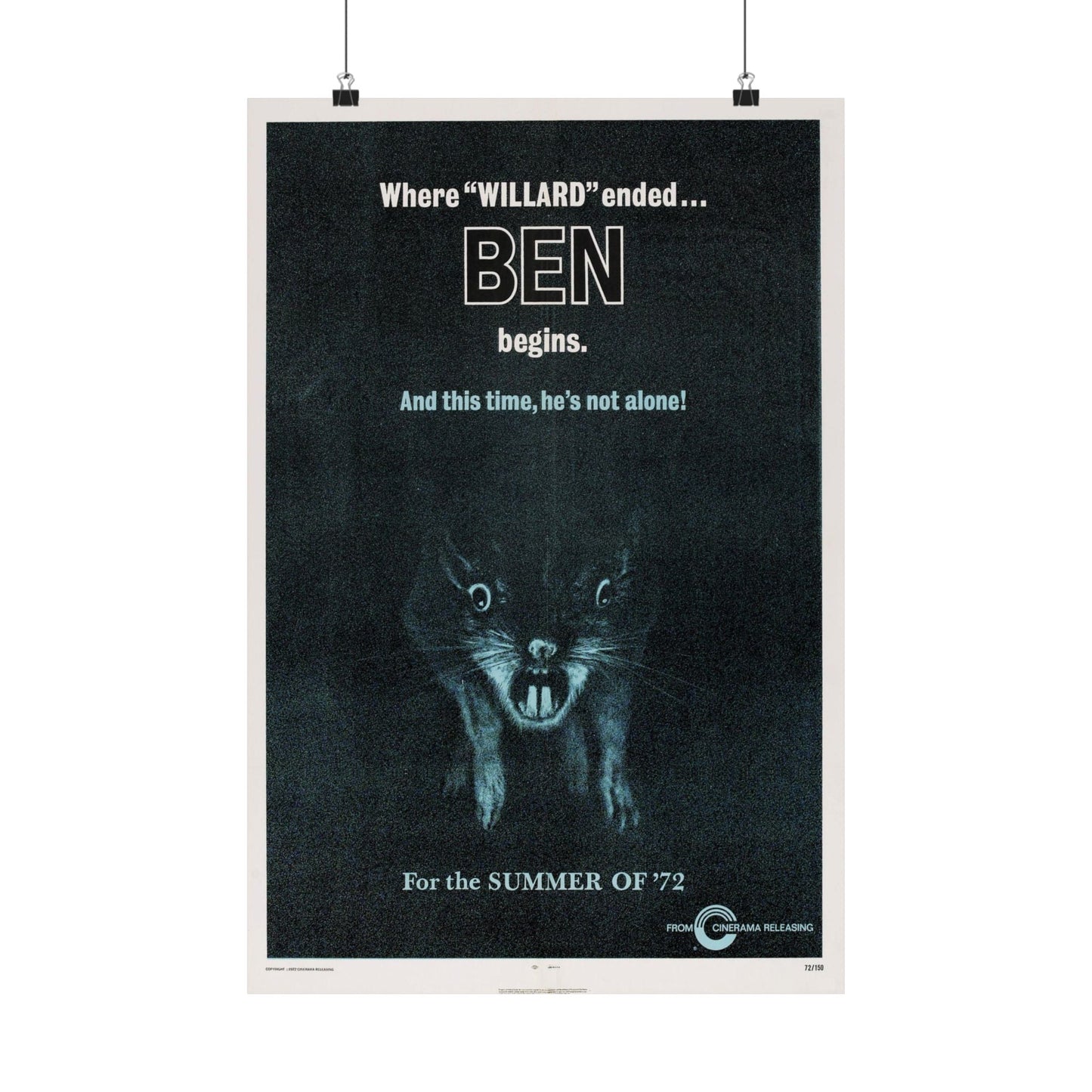 BEN (TEASER) 1972 - Paper Movie Poster-16″ x 24″-The Sticker Space