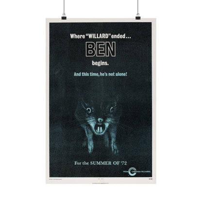 BEN (TEASER) 1972 - Paper Movie Poster-16″ x 24″-The Sticker Space