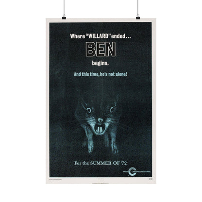 BEN (TEASER) 1972 - Paper Movie Poster-20″ x 30″-The Sticker Space