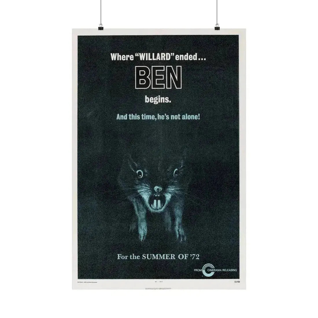 BEN (TEASER) 1972 - Paper Movie Poster 24″ x 36″ Matte - The Sticker Space