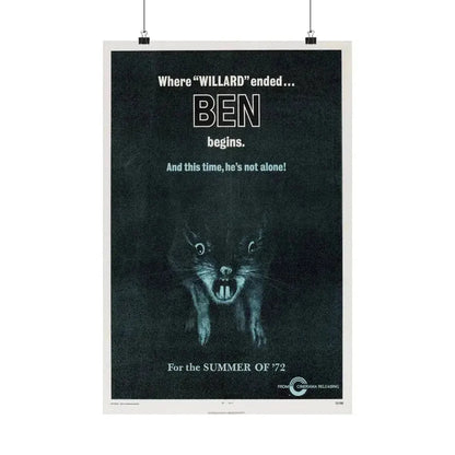 BEN (TEASER) 1972 - Paper Movie Poster - The Sticker Space