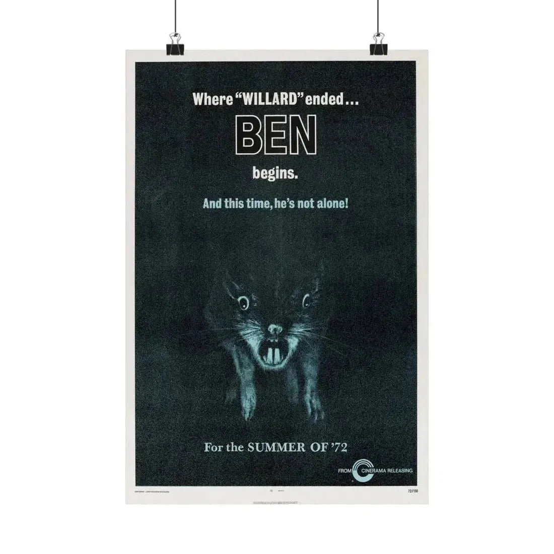 BEN (TEASER) 1972 - Paper Movie Poster - The Sticker Space