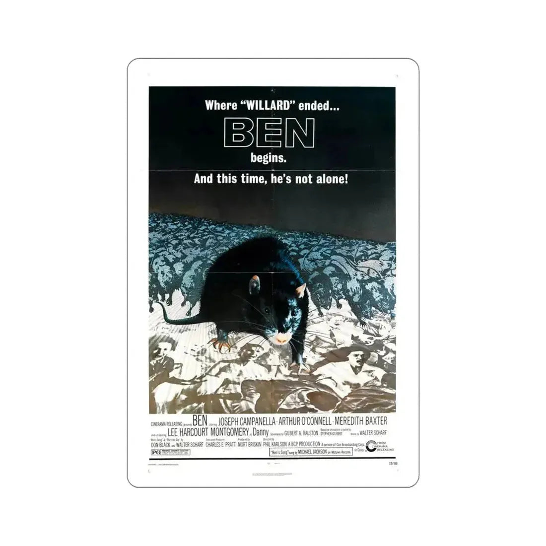 Ben v2 1972 Movie Poster STICKER Vinyl Die-Cut Decal - The Sticker Space