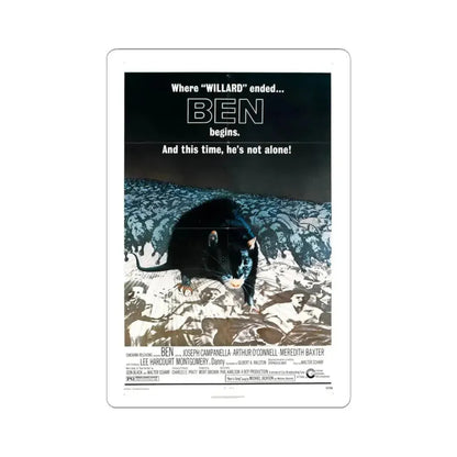 Ben v2 1972 Movie Poster - STICKER Vinyl Kiss-Cut Decal 6 Inch White - The Sticker Space