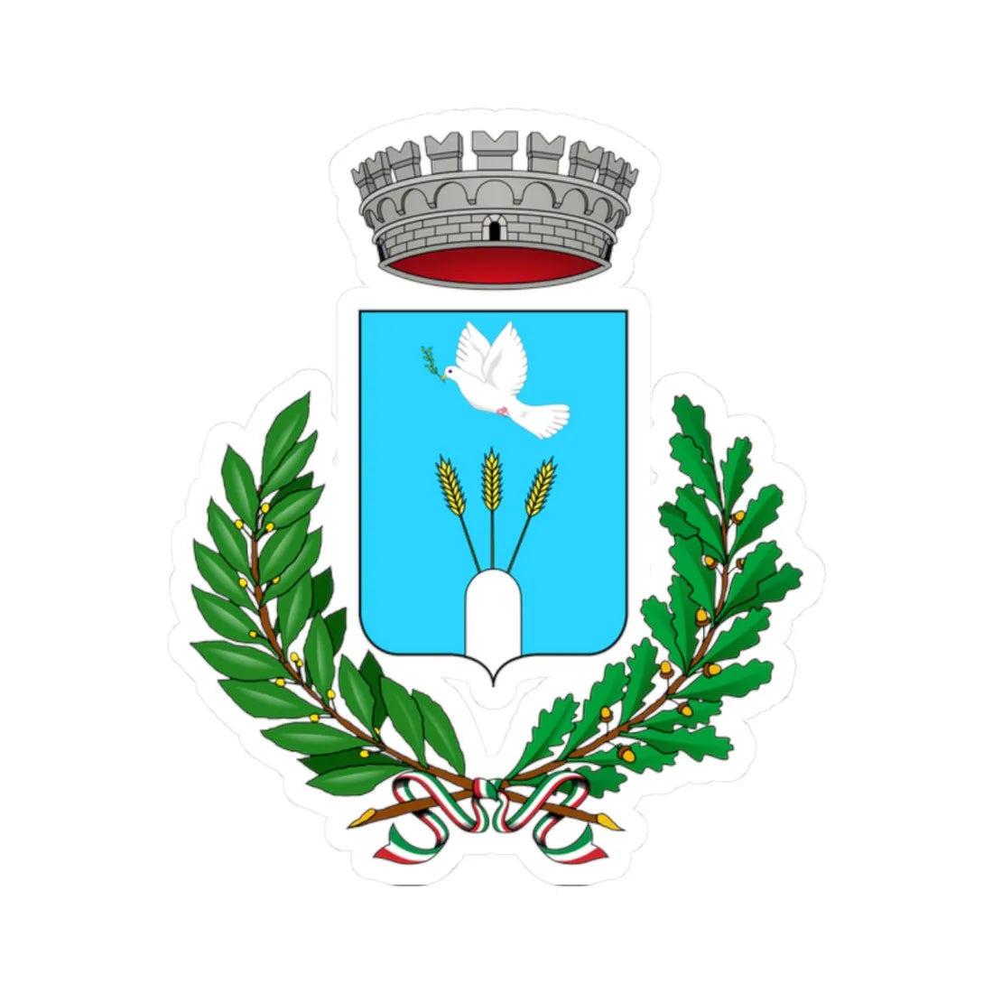 Bene Lario-Stemma (Italy) (Coat of Arms) STICKER Vinyl Kiss-Cut Decal 2 Inch White - The Sticker Space