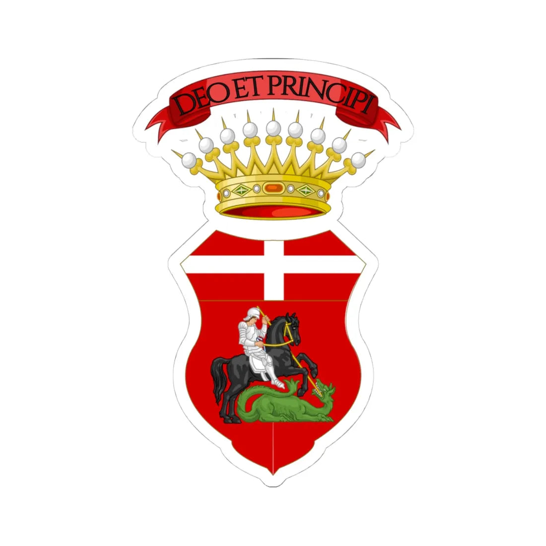 Bene Vagienna-Stemma (Italy) (Coat of Arms) STICKER Vinyl Kiss-Cut Decal 4 Inch White - The Sticker Space