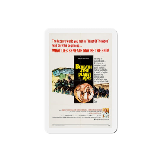 Beneath the Planet of the Apes 1970 Movie Poster Die-Cut Magnet-2 Inch-The Sticker Space