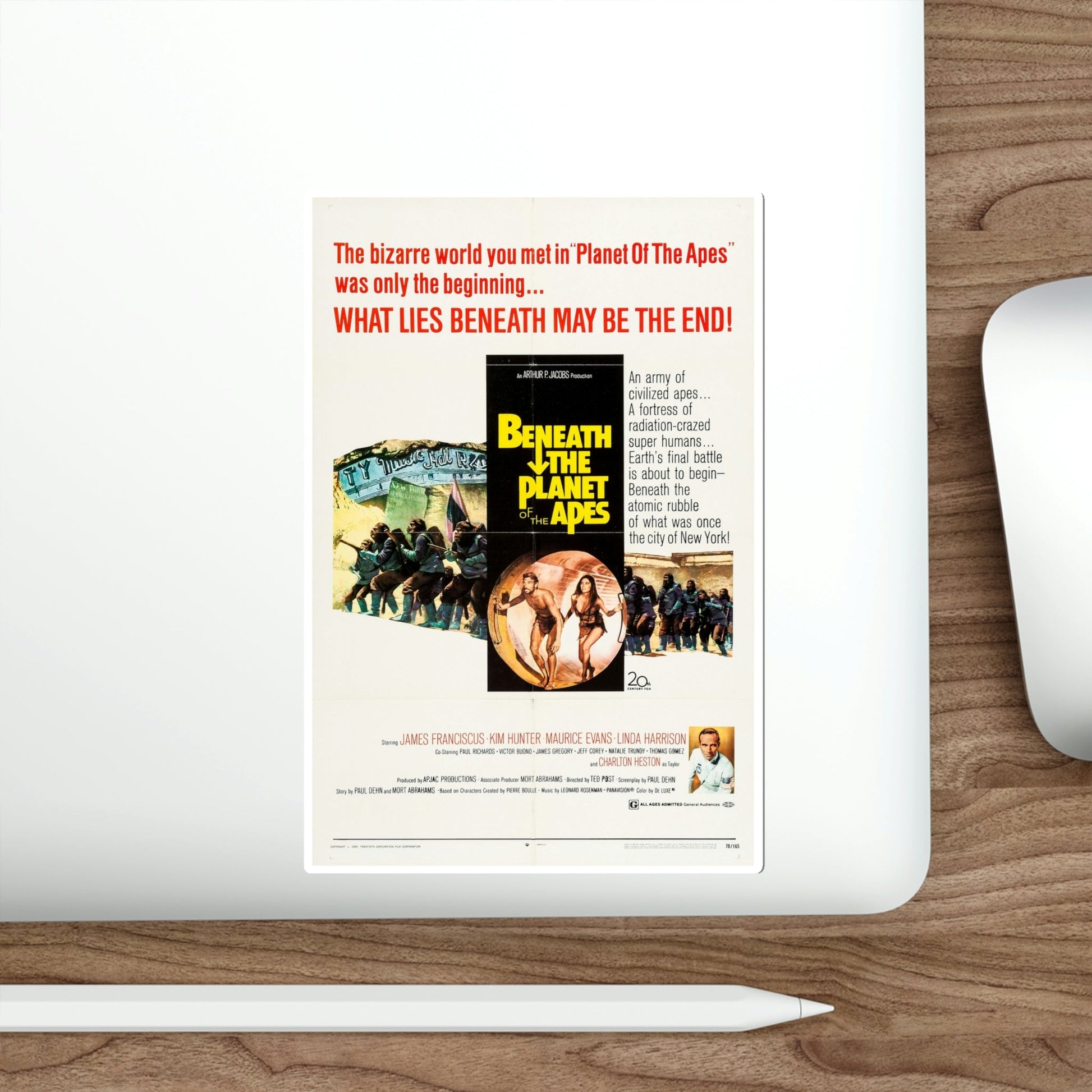 Beneath the Planet of the Apes 1970 Movie Poster STICKER Vinyl Die-Cut Decal-The Sticker Space