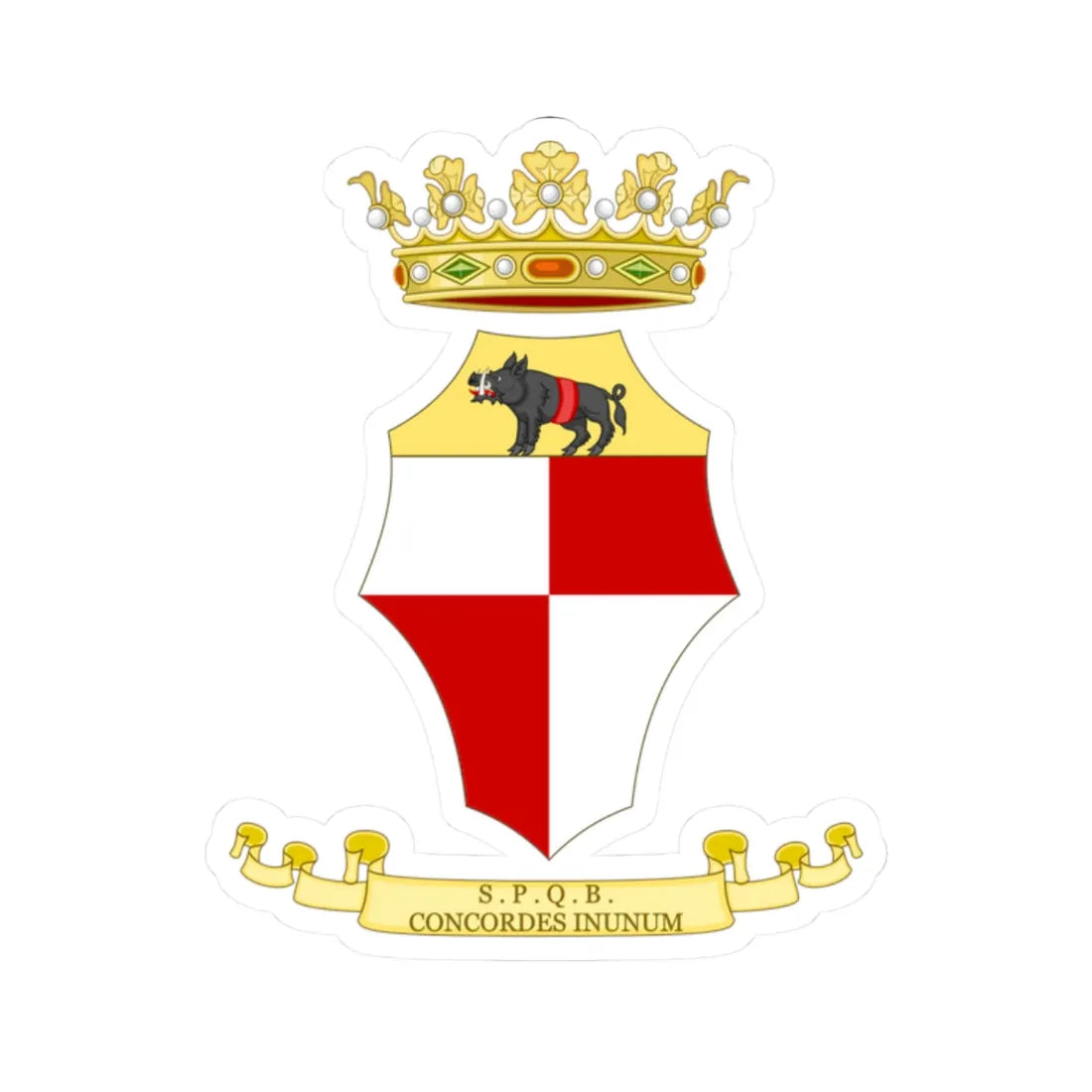 Benevento-Stemma (Italy) (Coat of Arms) STICKER Vinyl Kiss-Cut Decal 2 Inch White - The Sticker Space