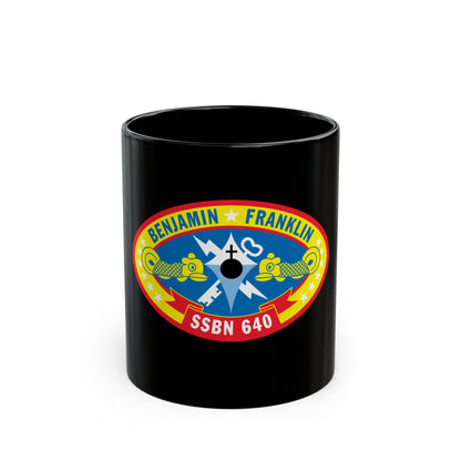 Benjamin Franklin SSBN 640 (U.S. Navy) Black Coffee Mug-11oz-The Sticker Space