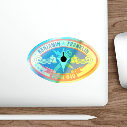 Benjamin Franklin SSBN 640 (U.S. Navy) Holographic STICKER Die-Cut Vinyl Decal-The Sticker Space