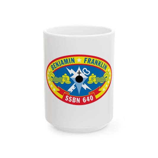 Benjamin Franklin SSBN 640 (U.S. Navy) White Coffee Mug-15oz-The Sticker Space