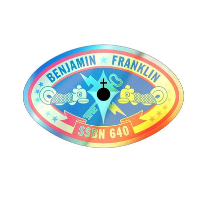Benjamin Franklin SSBN 640 (U.S. Navy) Holographic STICKER Die-Cut Vinyl Decal 6 Inch Holographic - The Sticker Space