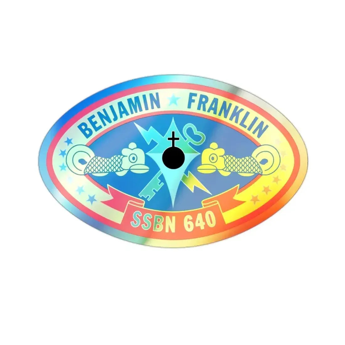 Benjamin Franklin SSBN 640 (U.S. Navy) Holographic STICKER Die-Cut Vinyl Decal - The Sticker Space