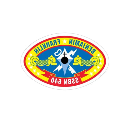 Benjamin Franklin SSBN 640 (U.S. Navy) REVERSE PRINT Transparent Die-Cut STICKER - The Sticker Space