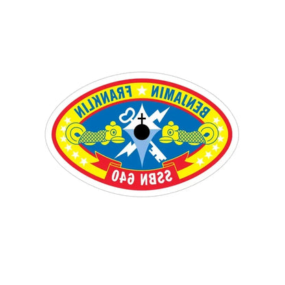 Benjamin Franklin SSBN 640 (U.S. Navy) REVERSE PRINT Transparent Die-Cut STICKER - The Sticker Space