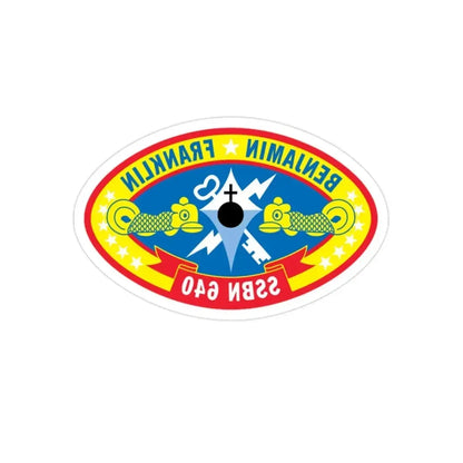 Benjamin Franklin SSBN 640 (U.S. Navy) REVERSE PRINT Transparent Die-Cut STICKER - The Sticker Space