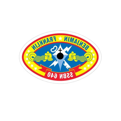 Benjamin Franklin SSBN 640 (U.S. Navy) REVERSE PRINT Transparent Die-Cut STICKER - The Sticker Space