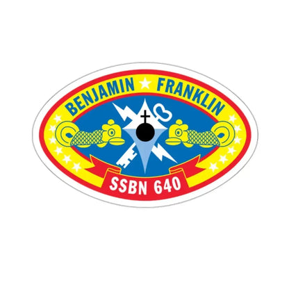 Benjamin Franklin SSBN 640 (U.S. Navy) STICKER Vinyl Kiss-Cut Decal 2 Inch White - The Sticker Space