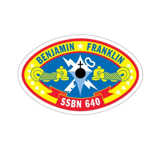 Benjamin Franklin SSBN 640 (U.S. Navy) STICKER Vinyl Kiss-Cut Decal 2 Inch White - The Sticker Space