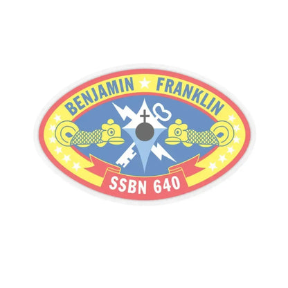 Benjamin Franklin SSBN 640 (U.S. Navy) STICKER Vinyl Kiss-Cut Decal 4 Inch Transparent - The Sticker Space