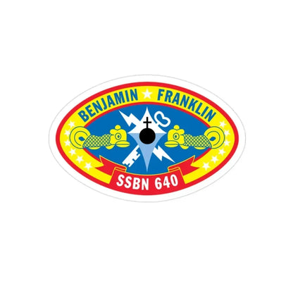 Benjamin Franklin SSBN 640 (U.S. Navy) Transparent STICKER Die-Cut Vinyl Decal 2 Inch Transparent - The Sticker Space