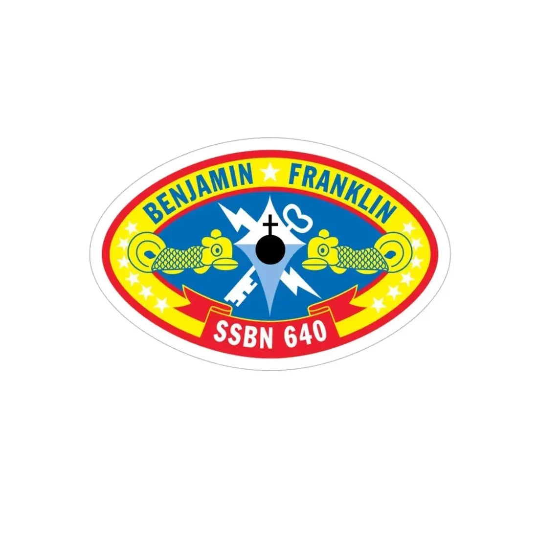 Benjamin Franklin SSBN 640 (U.S. Navy) Transparent STICKER Die-Cut Vinyl Decal - The Sticker Space