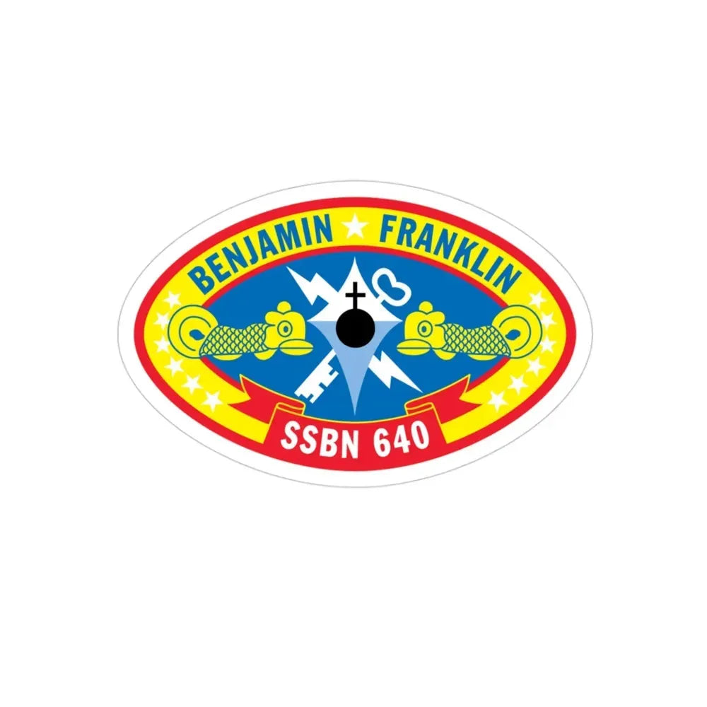 Benjamin Franklin SSBN 640 (U.S. Navy) Transparent STICKER Die-Cut Vinyl Decal - The Sticker Space