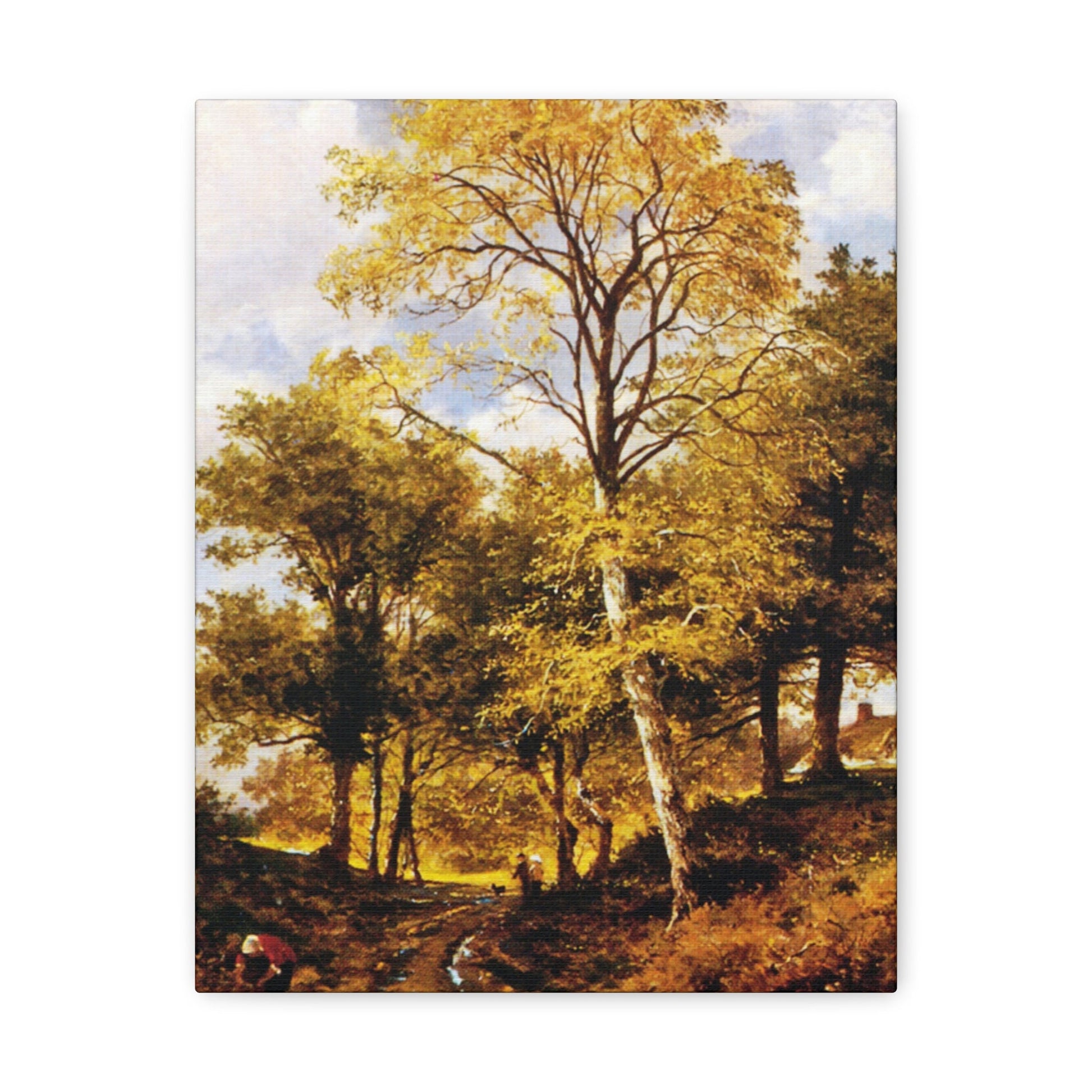 Benjamin Williams Leader (1831-1923) A Worcestershire Lane - Canvas Wall Art-11″ x 14″-The Sticker Space