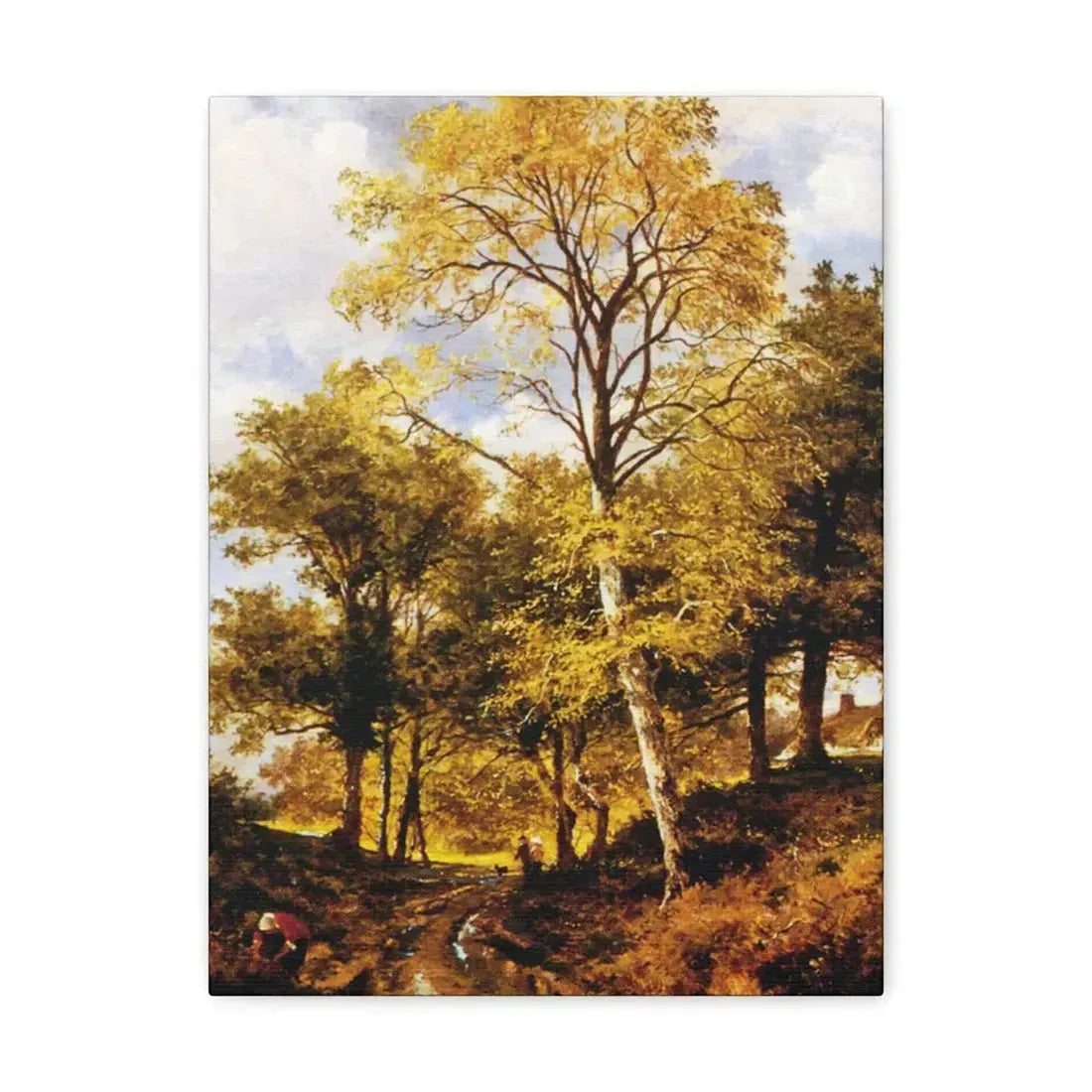 Benjamin Williams Leader (1831-1923) A Worcestershire Lane - Canvas Wall Art 12″ x 16″ 1.25" - The Sticker Space