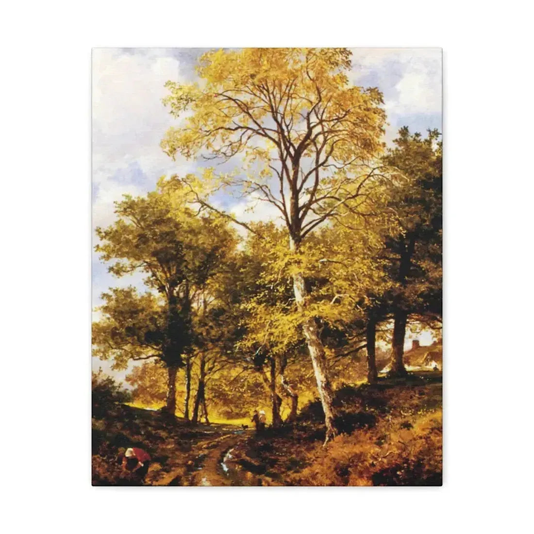Benjamin Williams Leader (1831-1923) A Worcestershire Lane - Canvas Wall Art 16″ x 20″ 1.25" - The Sticker Space