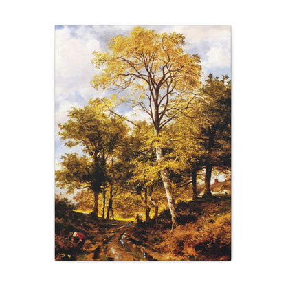 Benjamin Williams Leader (1831-1923) A Worcestershire Lane - Canvas Wall Art-18″ x 24″-The Sticker Space