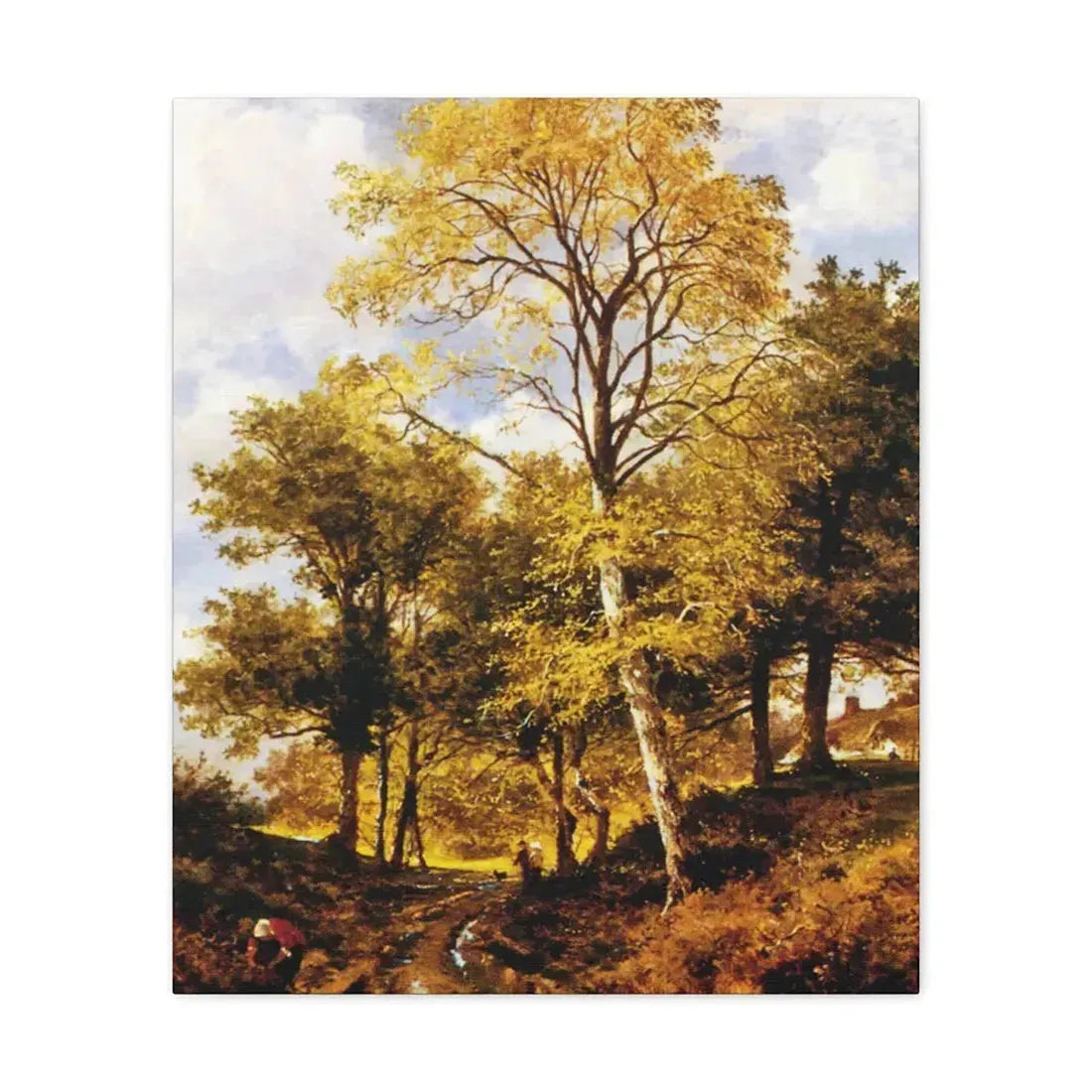 Benjamin Williams Leader (1831-1923) A Worcestershire Lane - Canvas Wall Art 20″ x 24″ 1.25" - The Sticker Space
