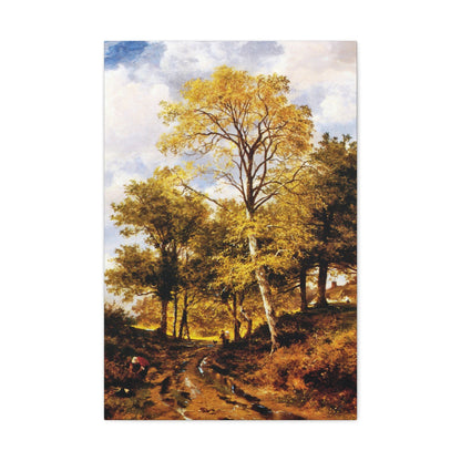 Benjamin Williams Leader (1831-1923) A Worcestershire Lane - Canvas Wall Art-20″ x 30″-The Sticker Space