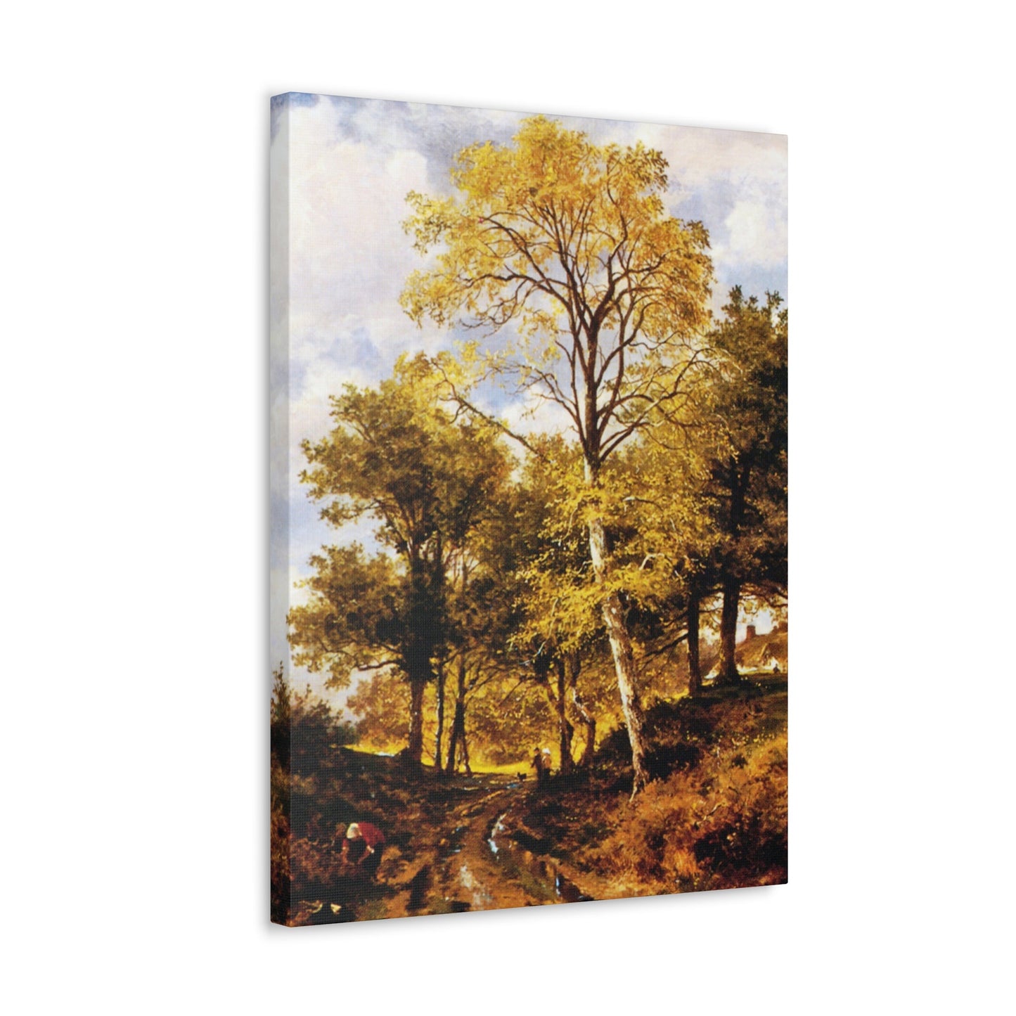 Benjamin Williams Leader (1831-1923) A Worcestershire Lane - Canvas Wall Art-The Sticker Space