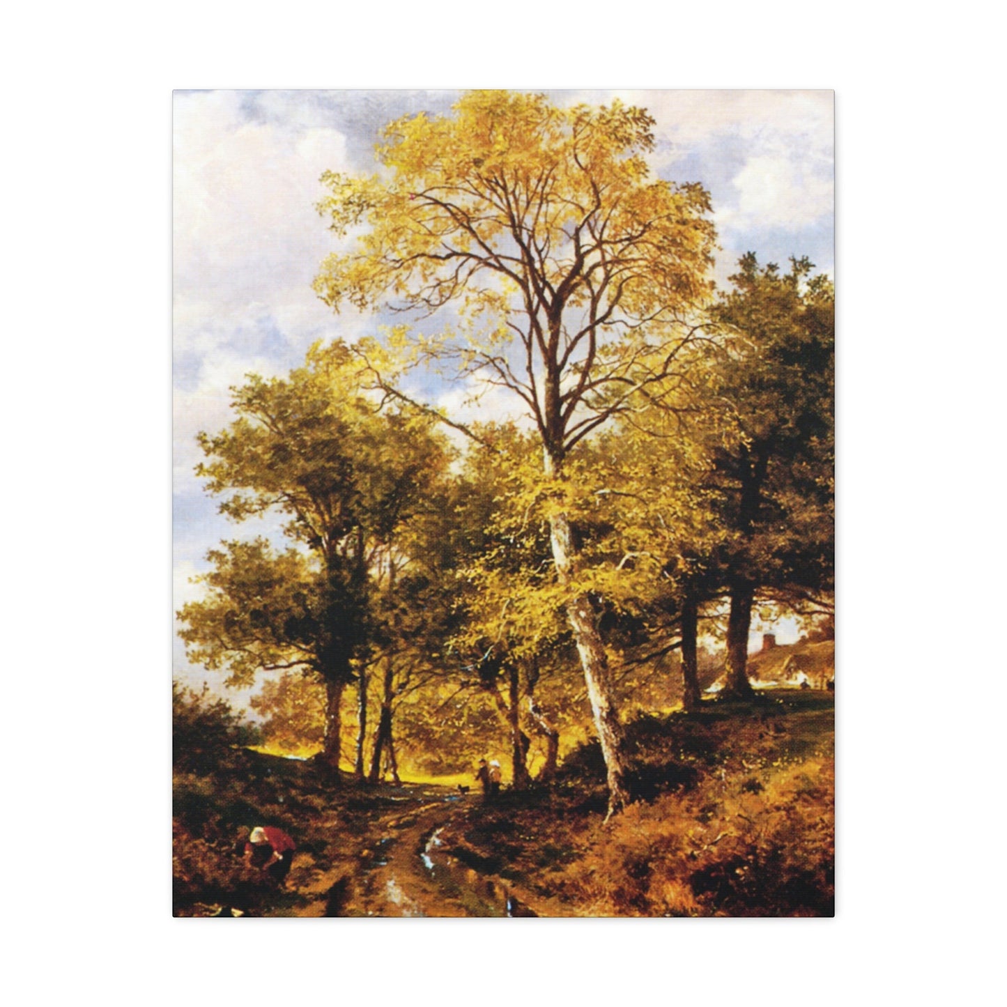 Benjamin Williams Leader (1831-1923) A Worcestershire Lane - Canvas Wall Art-24″ x 30″-The Sticker Space